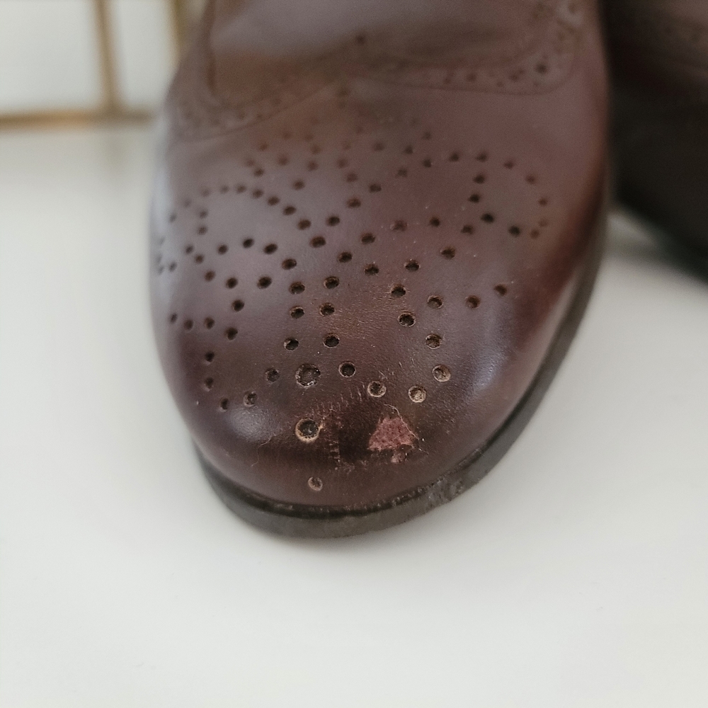Bally Men's Normal Brown Wing Tip Oxford Dress Shoes Size 12 Great Condition - Picture 9 of 12